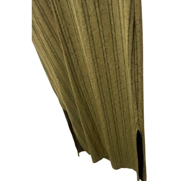 Zara Trafaluc Women's Shift Dress Gauzy Trapeze M Green Stripe Stretch Stripped - Picture 2 of 5